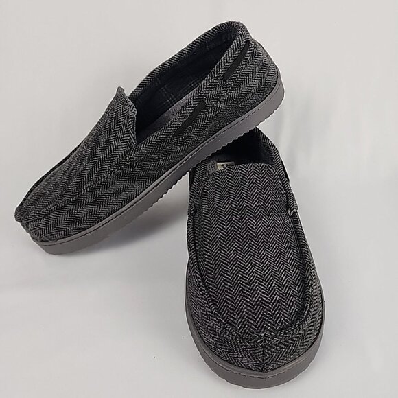 Dluxe By Dearfoams Men's Med Julien Plush Jersey Sport Lounge Clog Slippers NWOT - Picture 1 of 10